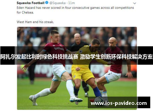 阿扎尔发起比利时绿色科技挑战赛 激励学生创新环保科技解决方案